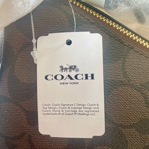 Coach Brown Signature Crossbody Bag with Gold Hardware - Picture 4 of 9